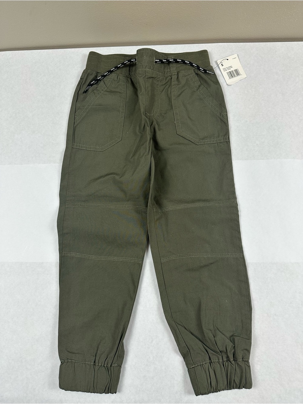 French Toast Olive Green Jogger Pants with Contrast Drawcord